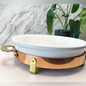 ODI Solid Copper & Brass Dish Made In Portugal Casserole Luxury Kitchen Serving